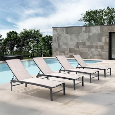 Pellebant Outdoor Patio Adjustable Chaise Lounge Chairs - N/A