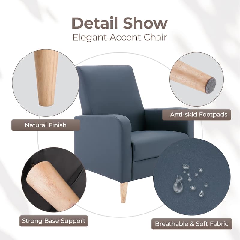 RENEWLINE Modern Accent Chair with Pillow & Walnut Legs - Lounge Seat for Living Room, Compact Design