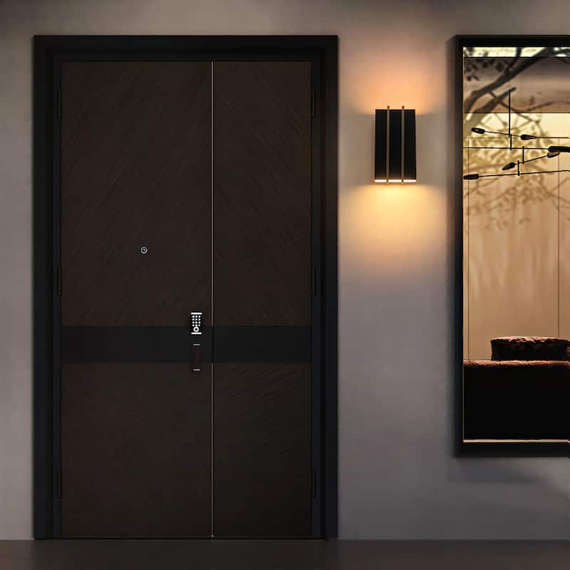 2-Light 11" Outdoor Linear Integrated LED Wall Sconce - H10.8" x W5.5" x D2.8"