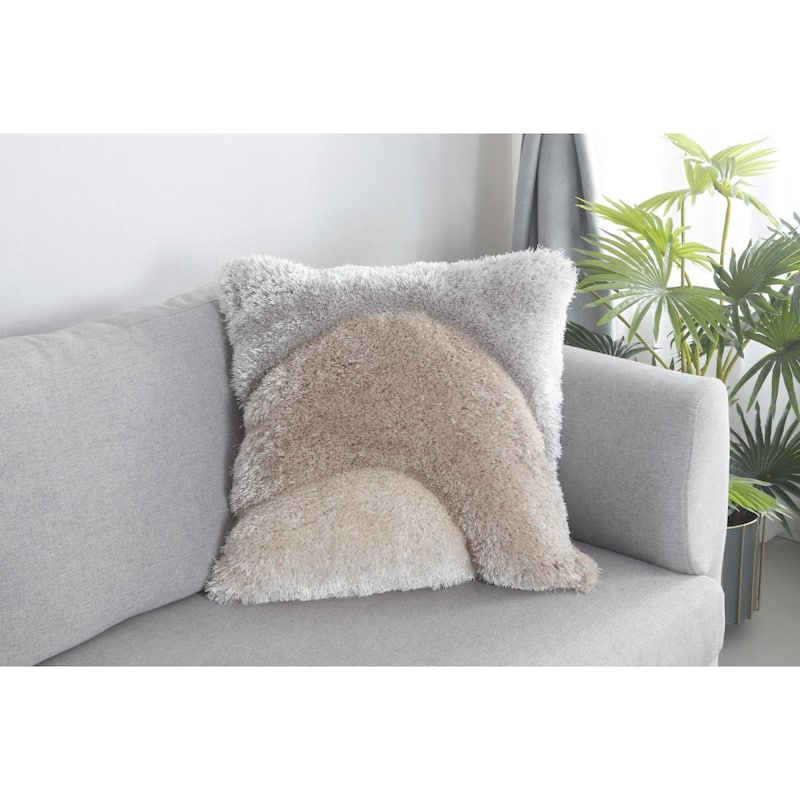Mateos Shag Collection Abstract Shag Pillow, 20 x 20