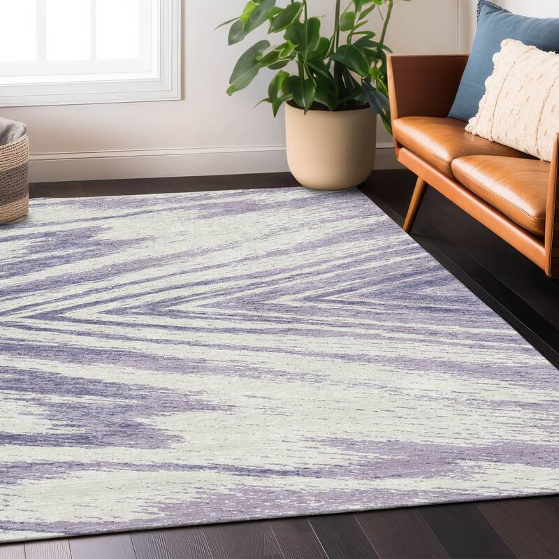 Machine Washable Indoor/ Outdoor Chantille Chevron Modern Rug