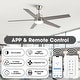 preview thumbnail 5 of 17, Vaczon 52" Brushed Nickel Modern Smart LED Ceiling Fan Reversible DC Motor with App and Remote
