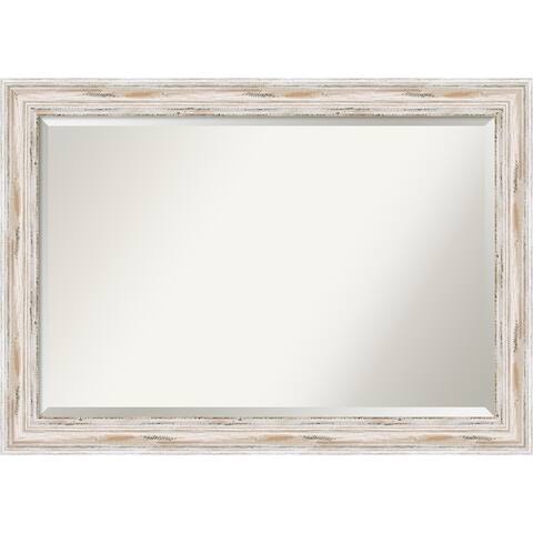 The Gray Barn Wilset Extra Large White Wash Wall Mirror, 41 x 29 - 29.12 x 41.12 x 1.971 inches deep