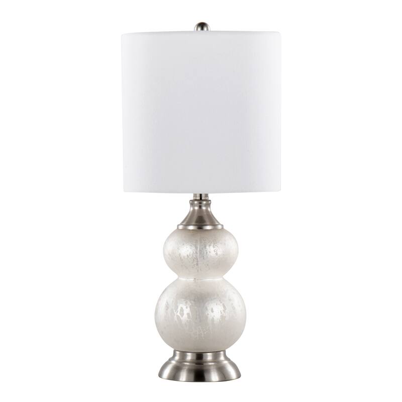 Belle 20.75" Wrinkle Glass Accent Lamp with Linen Shade (Set of 2)