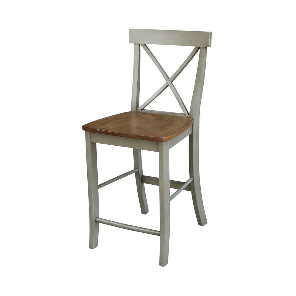 International Concepts Solid Wood X-Back Stool
