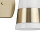 preview thumbnail 9 of 9, Haven Collection Two-Light Vintage Brass Opal Glass Luxe Industrial Bath Light - 16 in x 6.75 in x 7 in