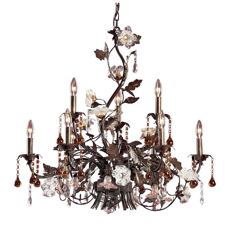 Elk Home Cristallo Fiore Deep Rust 33 Inch Wide Chandelier
