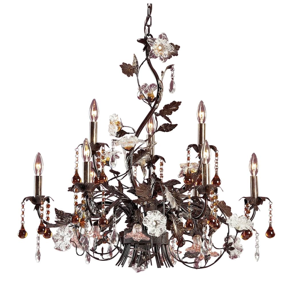 Elk Home Cristallo Fiore Deep Rust 33 Inch Wide Chandelier