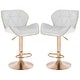 preview thumbnail 41 of 41, Modern Home Luxe Spyder Contemporary Adjustable Suede Barstool - Modern Comfortable Adjusting Height Counter/Bar Stool Set of 2 - White/Gold