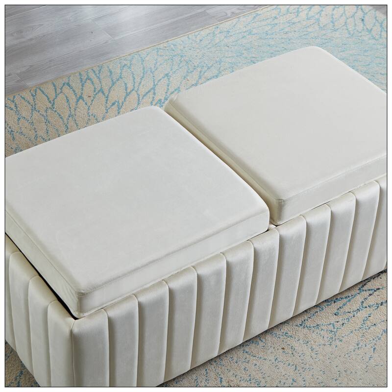 45 inch Wide Square CubeStorage Ottoman Bench