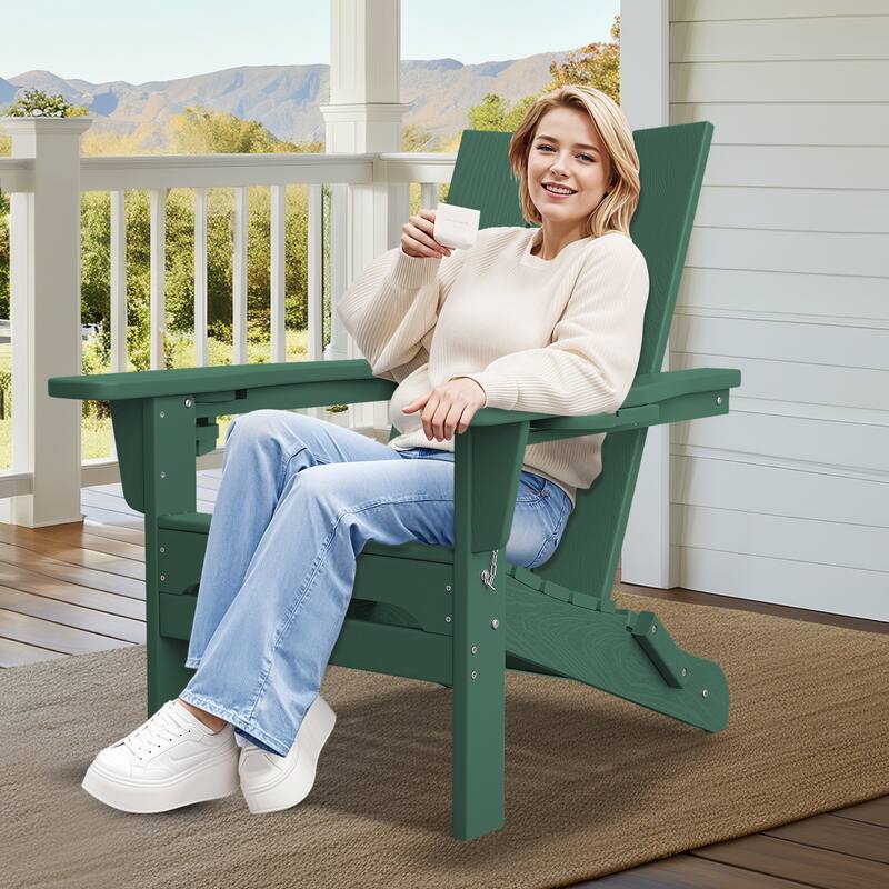 Foldable HDPE Modern Chair with Dual Cup Holders
