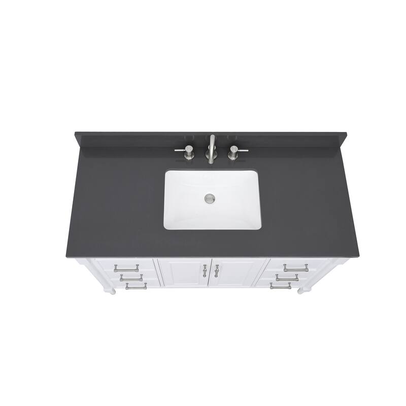 Avanity Quartz Vanity Top with Rectangular Undermount Sinks