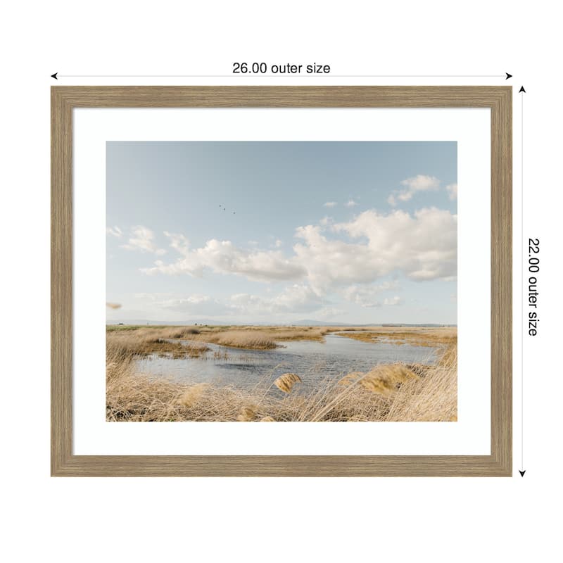 Kate and Laurel Framed Art Marshland by Crystal Lynn Collins