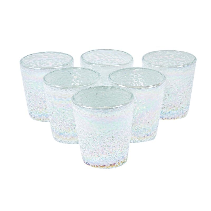 Novica Handmade Frosted White Handblown Recycled Glass Tumblers (Set Of 6)