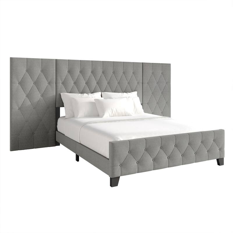 CraftPorch Modern Button Tufted Diamond Bed