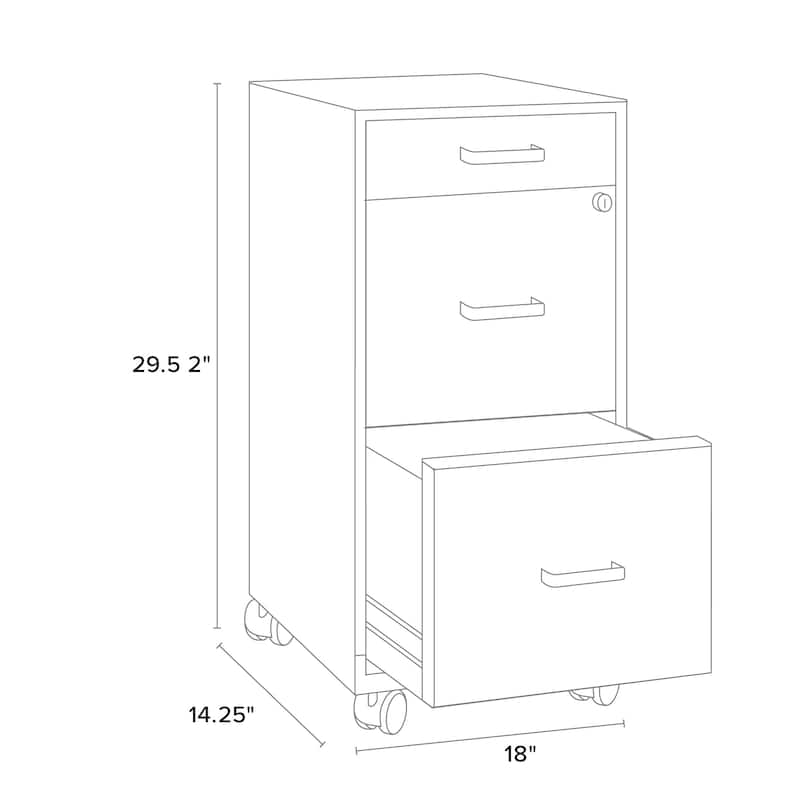 Space Solutions Black 3-drawer Mobile File Cabinet