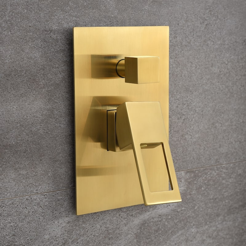 Brushed Gold Tub Shower Faucet with Waterfall Tub Spout and Anti