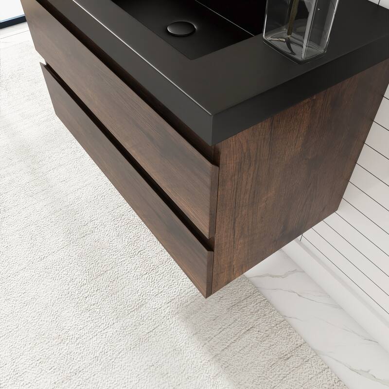 Floating Bathroom Vanity with Quartz Sand Top