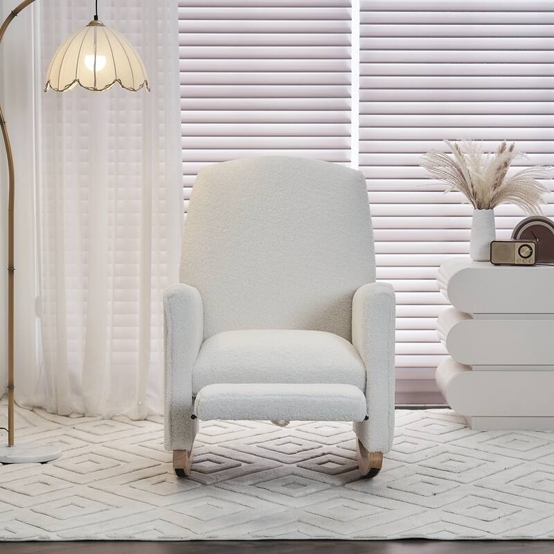 Rocking Chair With Adjustable Footrest - Ivory