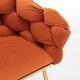 preview thumbnail 2 of 3, Velvet Accent Chair - Orange