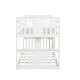 preview thumbnail 8 of 10, Modern Twin Over Twin Wood Bunk Kids Bed with Ladder,Guardrail