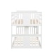 preview thumbnail 8 of 10, White Twin over Twin Size Solid Wood Bunk Bed with Ladder and Fence for Kids, Bedroom
