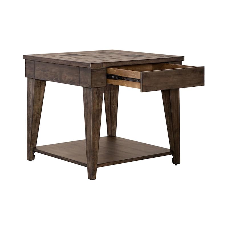 Arrowcreek Lift Top Cocktail Table, End Tables Set - Reclaimed Wood & Stone