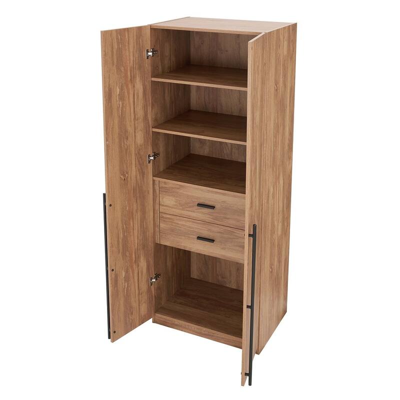 Manhattan Comfort Lee Modern Freestanding 2-Piece Module Wardrobe Closet Armoire