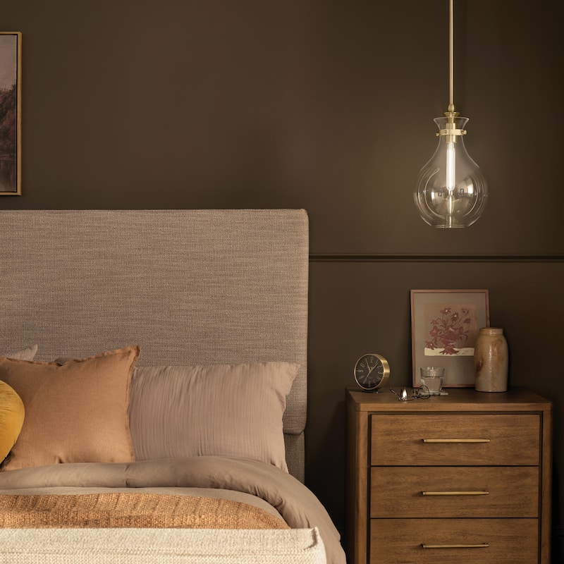 Kichler Lighting Laria 9.75 Inch 1 Light Pendant with Clear Glass in Champagne Bronze