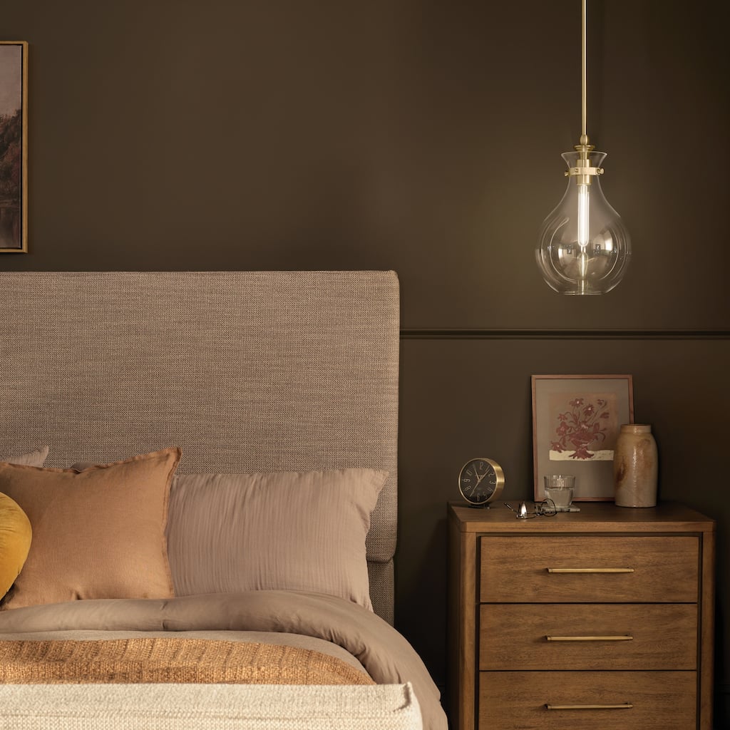 Kichler Lighting Laria 9.75 Inch 1 Light Pendant with Clear Glass in Champagne Bronze