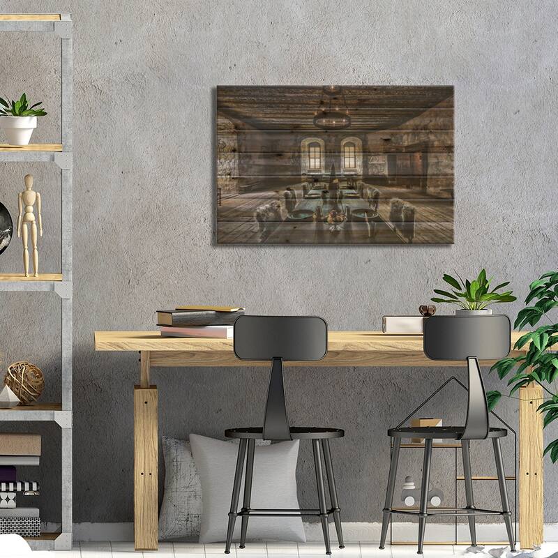 Torpa Stone House Print On Wood by Benny Pettersson - Multi-Color