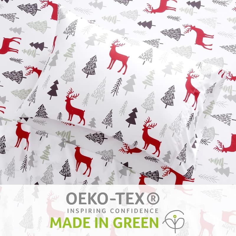 Christmas Soft Brushed Microfiber Holiday Bed Sheets Set
