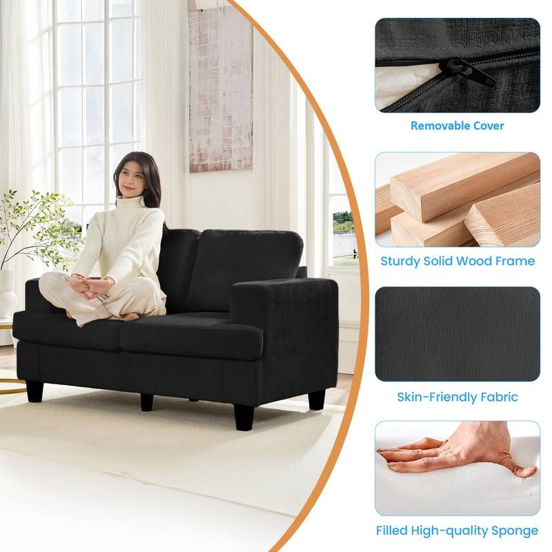 Mixoy Chenille 3 Piece Living Room Sofa Set,3-Seat Sofa/Loveseat/Armchair Sofa Sets,Modular Sectional Couch Furniture Sets