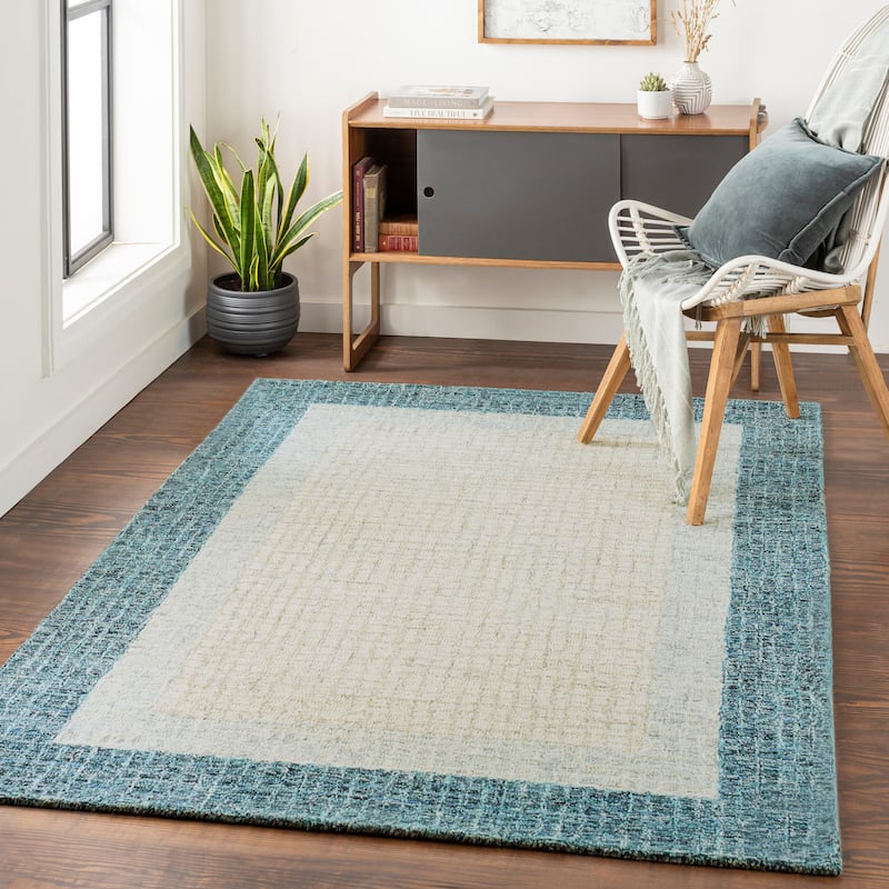 Artistic Weavers Rosina Modern Hand Tufted Wool Area Rug - 12' x 15' - Teal/Grey