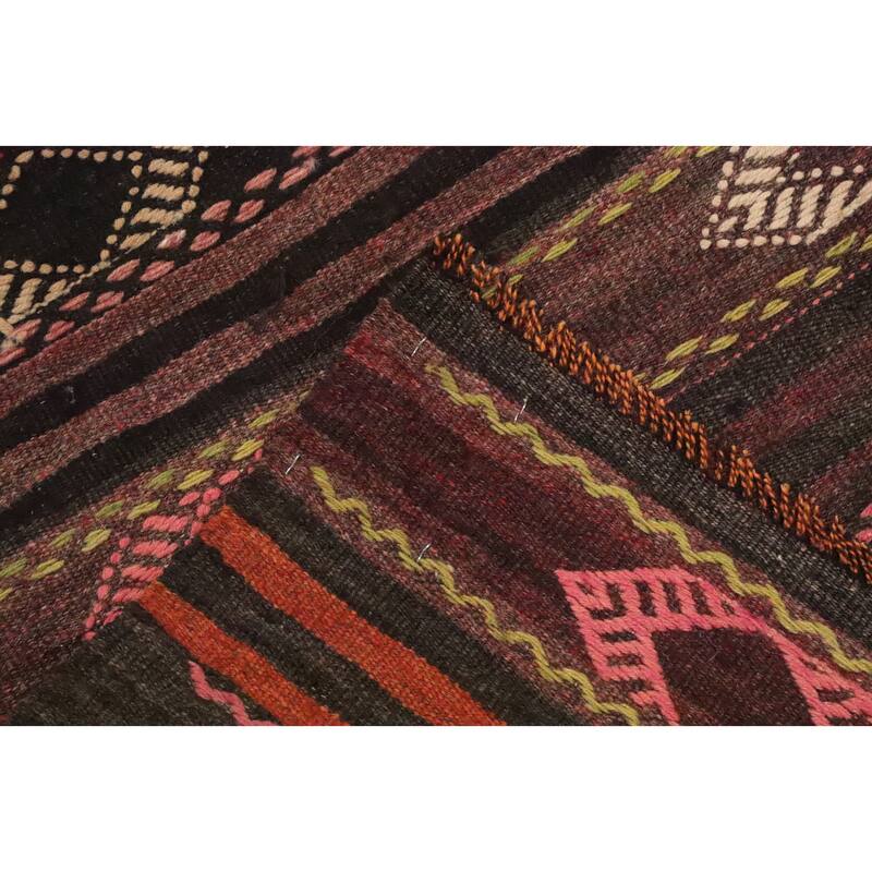 Hand Woven Oriental 100% Wool Carpet Southwestern Tribal Multi-Colored Kilim Area Rug - 8' 4'' X 6' 6''