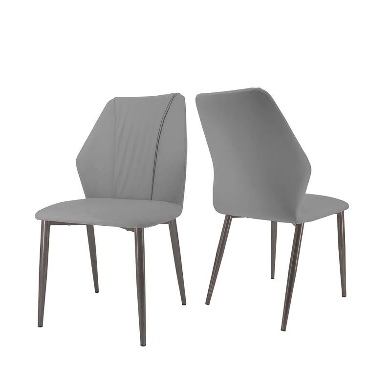 Upscale Microfiber Leather Upholstered Iron Dining Chair (Set of 2)