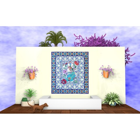 72pc Indoor Outdoor Ceramic Tile Water Fountain Mosaic Wall Mural