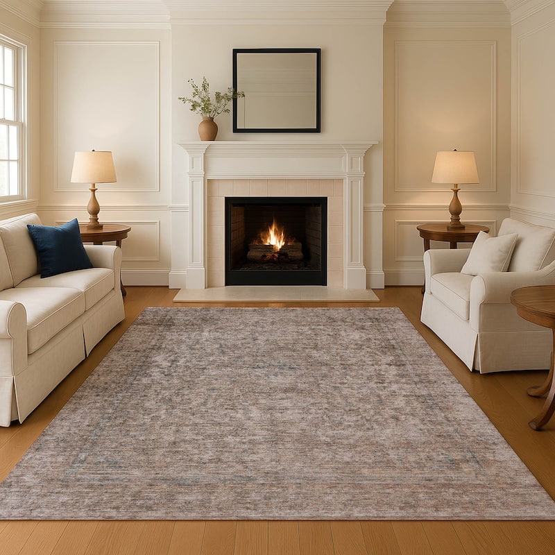 Premium Washable Super Soft Vintage Traditional Mayfield Rug - Brown - 3' x 5'