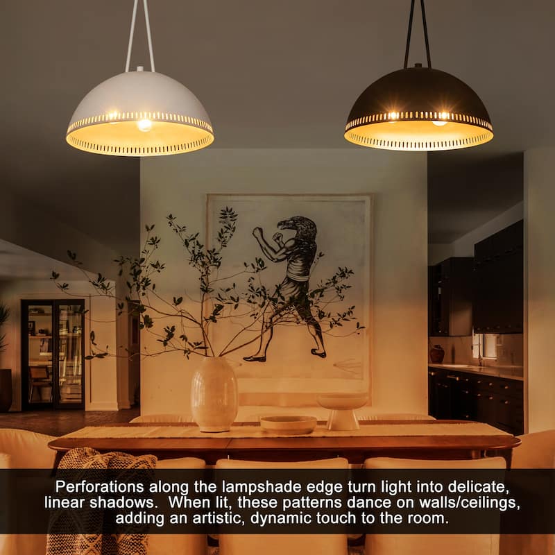 Modern Dome Pendant Light with Gold Interior Kitchen Lamp - Dia.16-in