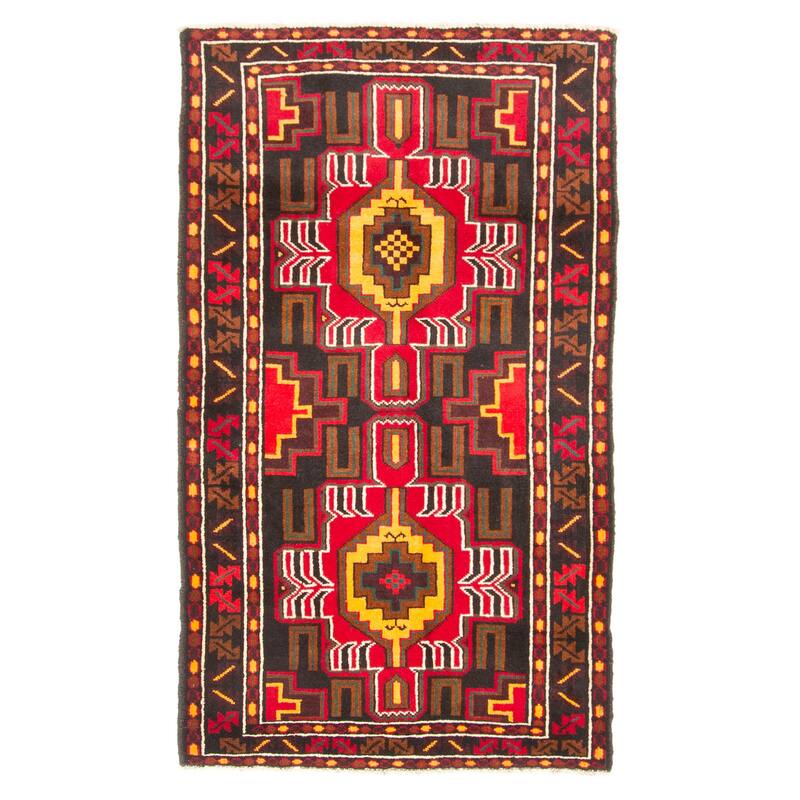 ECARPETGALLERY Hand-knotted Teimani Black Wool Rug - 2'11 x 5'0