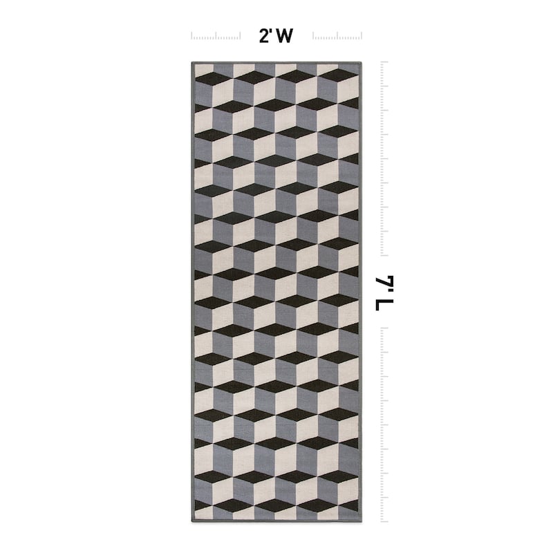 Contemporary Geometric Flatweave Indoor/Outdoor Area Rug