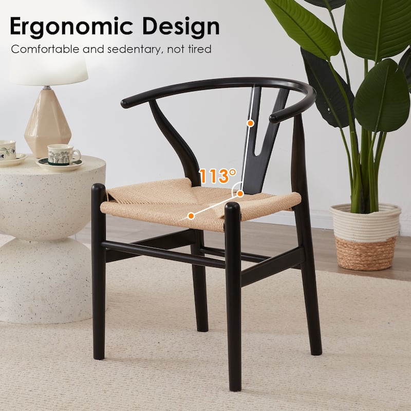 Wood Dining Room Chairs Mid Century Modern Wooden for Your Beach House, Fully Assembled, Set of2