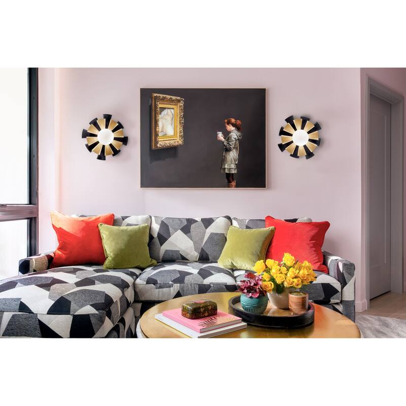 Varaluz Daphne 1-Light Convertible Flush Mount/Sconce - Matte Black/French Gold