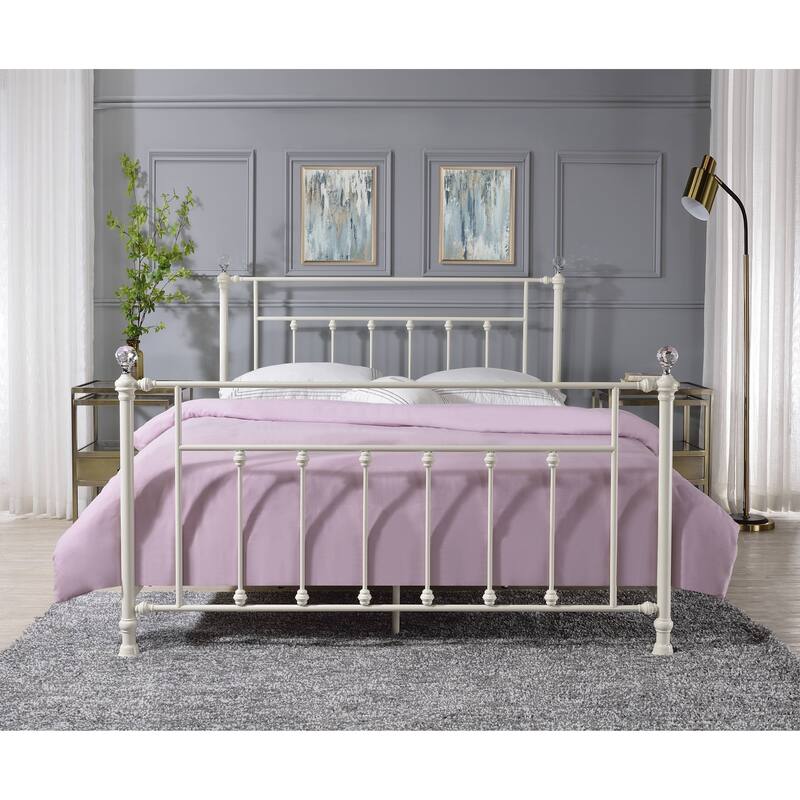 Comet White Finish Queen Bed