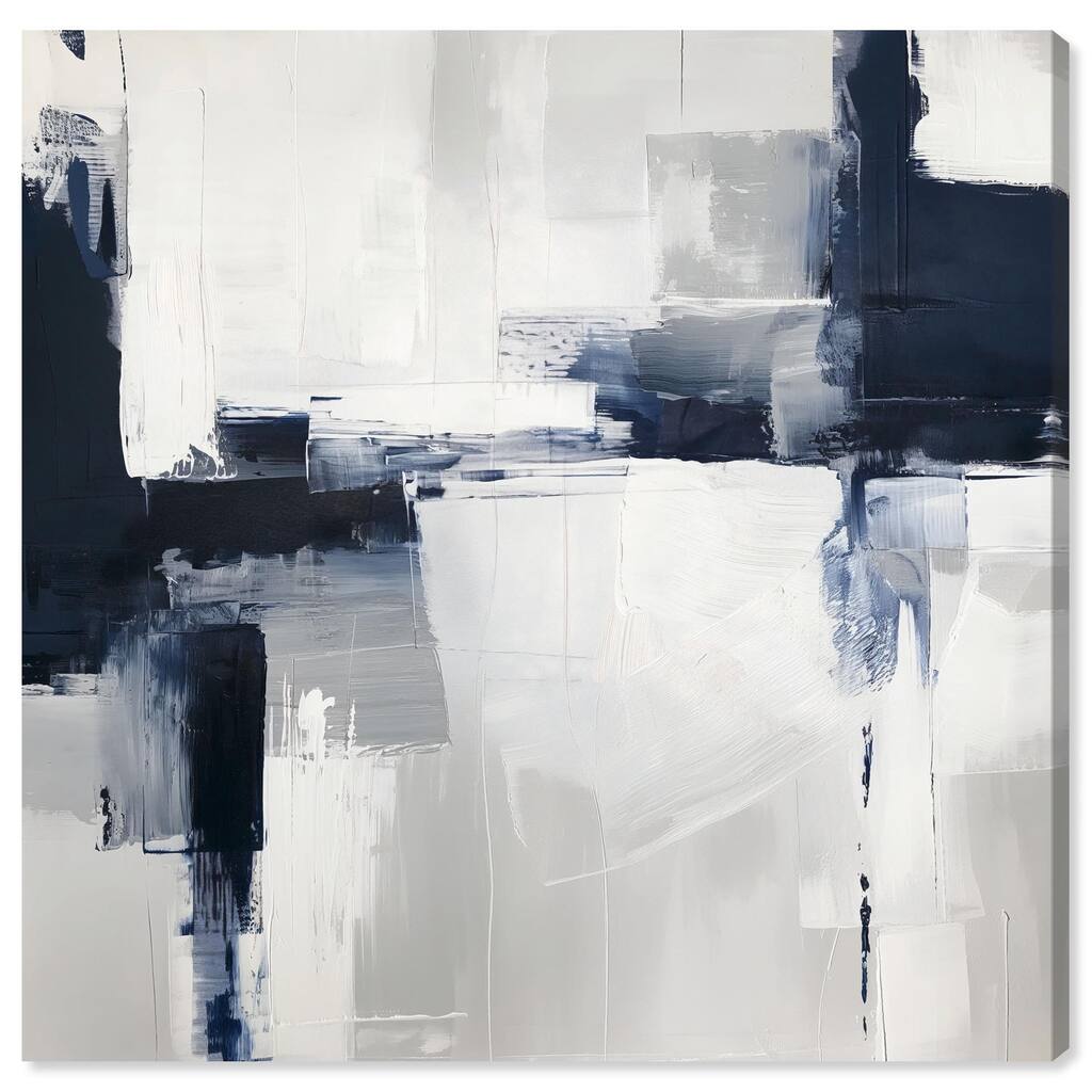 Blue Cascades on Still White Canvas by Art Remedy, Gallery Wrapped