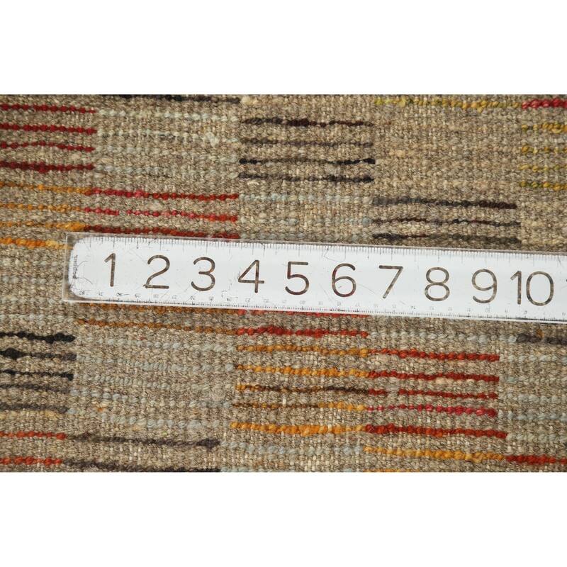 Checkered Moroccan Oriental Area Rug Hand-Knotted Wool Carpet - 5'11" x 7'8"