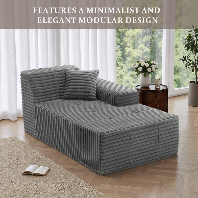 Plush Oversized L-Shape Chaise Lounge