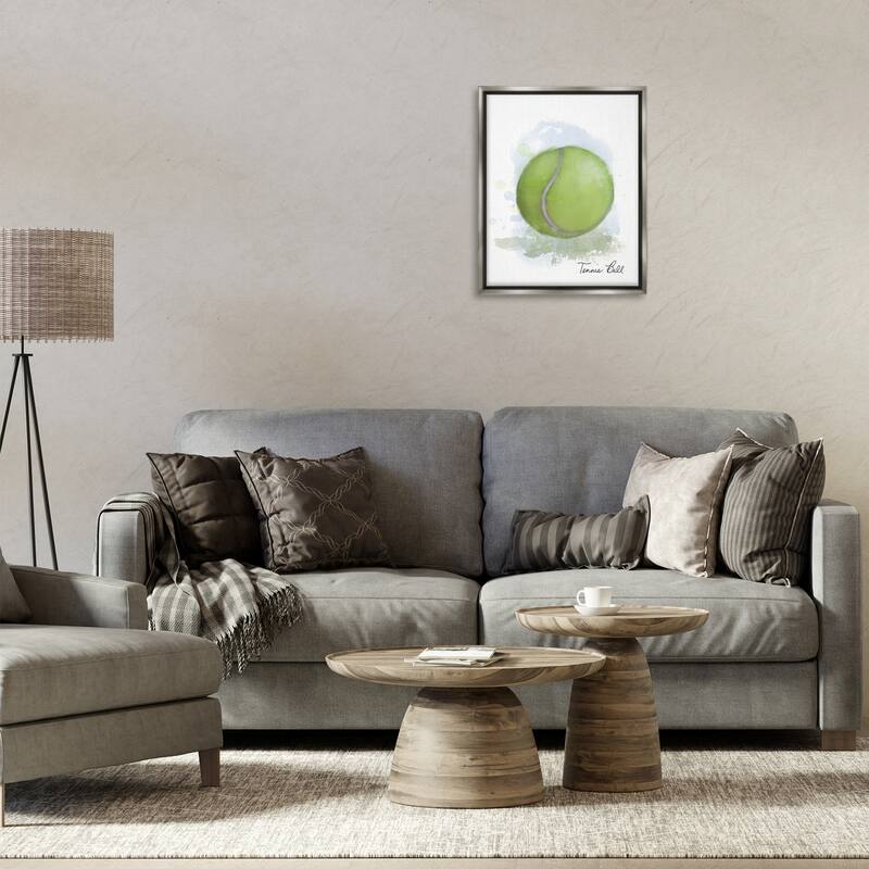 Stupell Soft Pastel Tennis Ball Framed Floater Canvas Wall Art Design By Matthew Piotrowicz