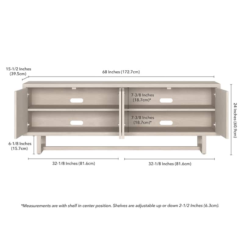 Cutler Rectangular TV Stand for TV's up to 75" - 68" Wide