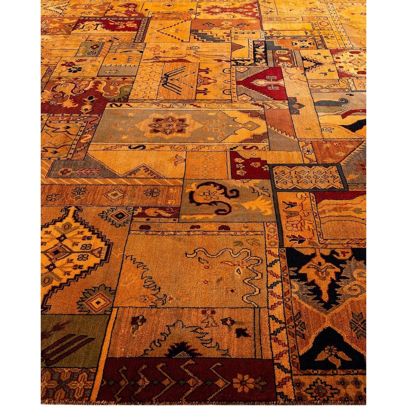 Vibrance One-of-a-Kind Hand-Knotted Area Rug - Orange, 8' 10" x 12' 0" - 8' 10" x 12' 0"